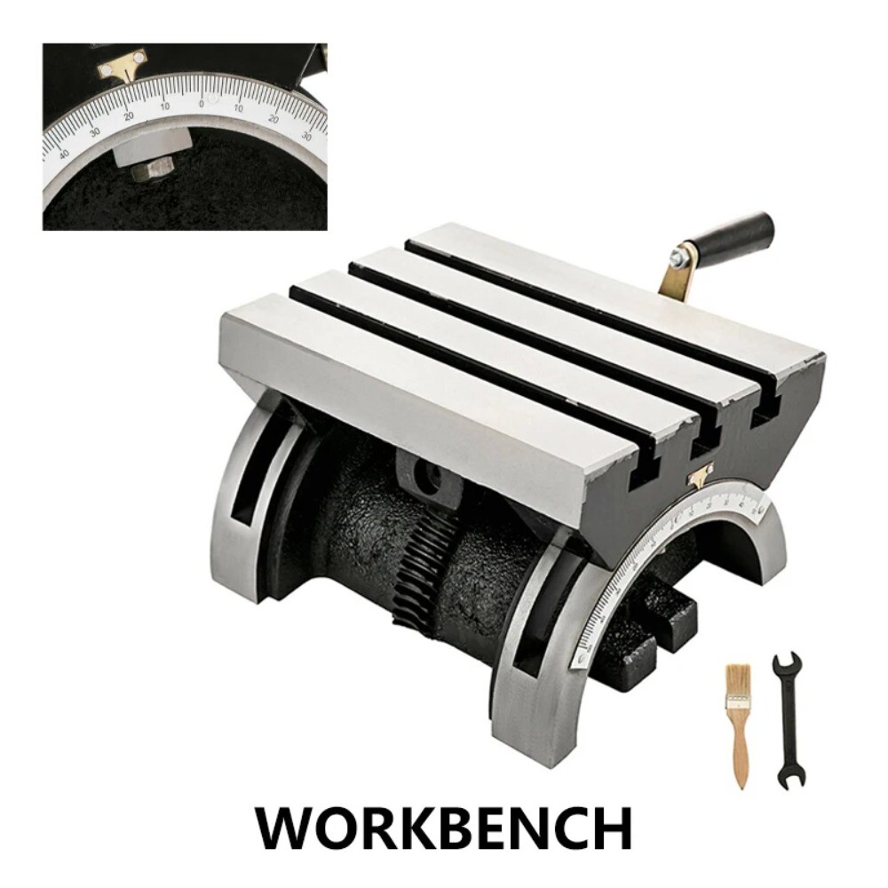Adjustable Rotary Worktable Tilting Milling Table Machine with 3 T-Slots
