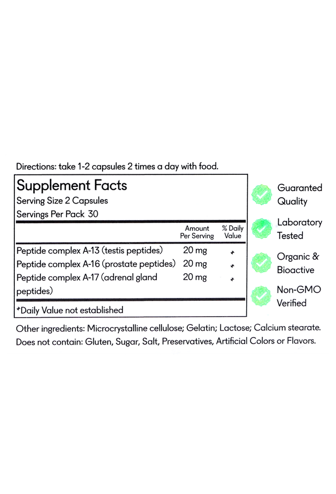POLO 3 Plus Peptide Complex includes A13 Testoluten A16 Libidon A17 Glandokort
