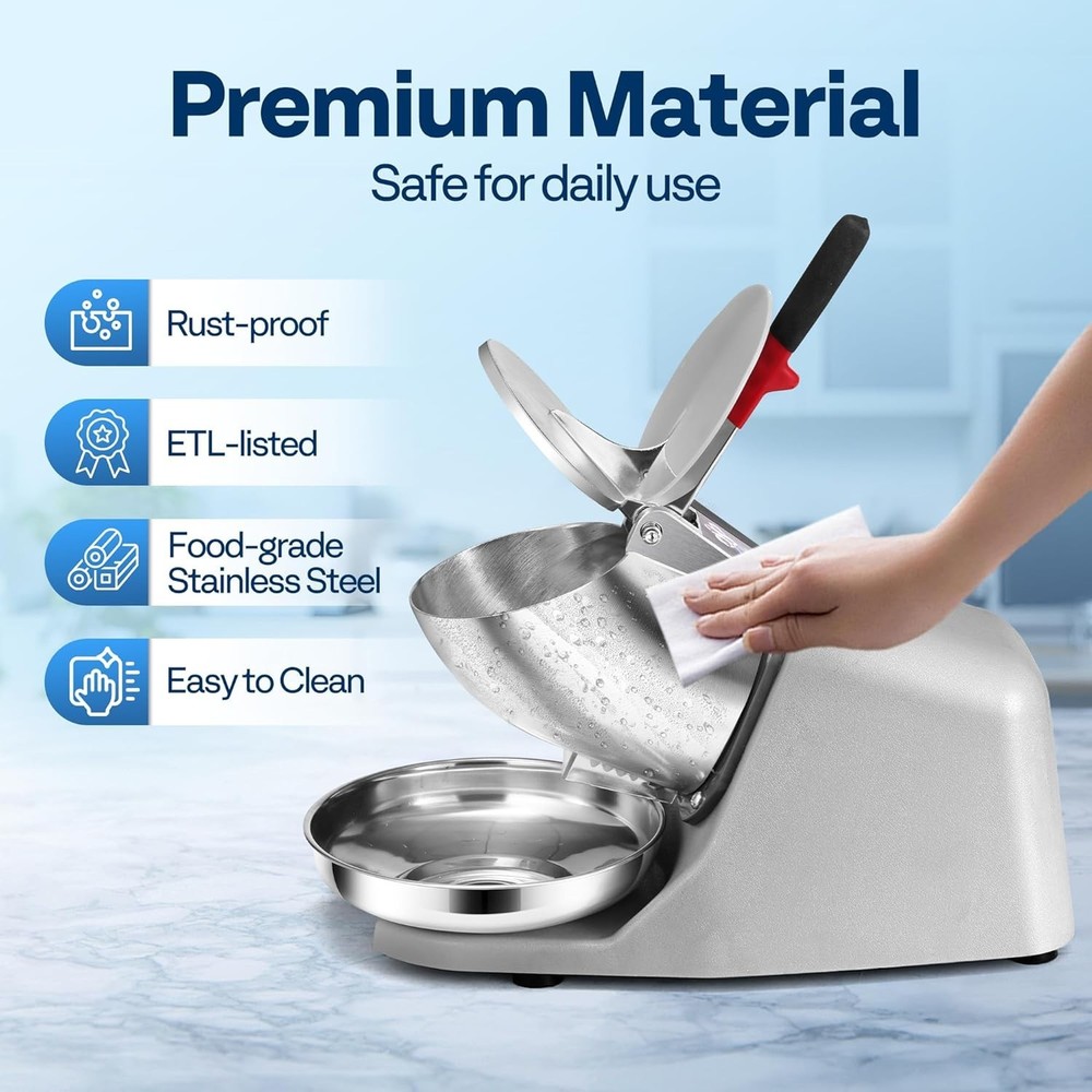 User-Friendly Electric Ice Crusher with Adjustable Texture - 4 Blades, 9.2 lbs