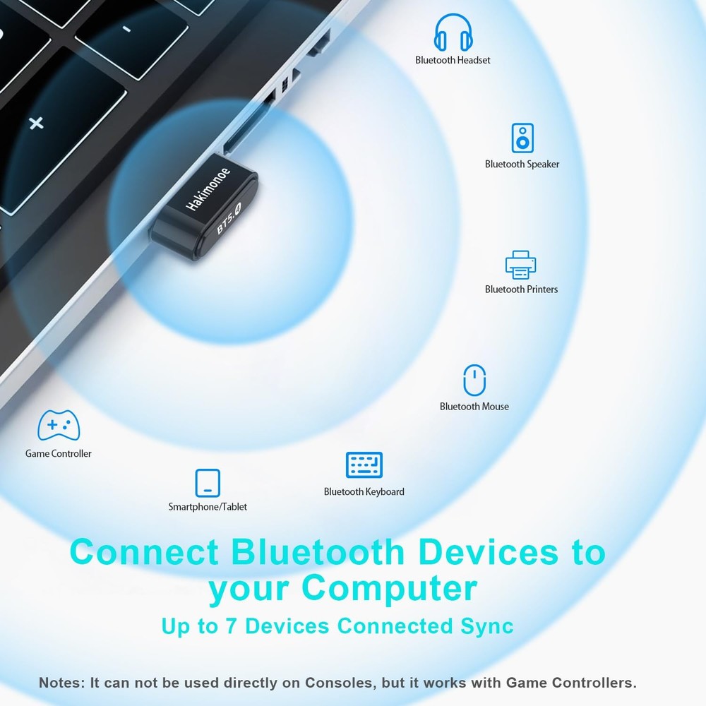 Mini USB Bluetooth 5.4 Adapter for Laptop PC, Ultra-Mini, Black