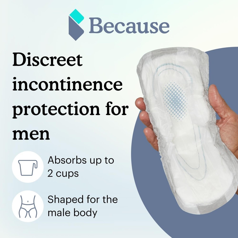 Individually Wrapped Guards for Men - 2 Cups Absorbency & Odor Control