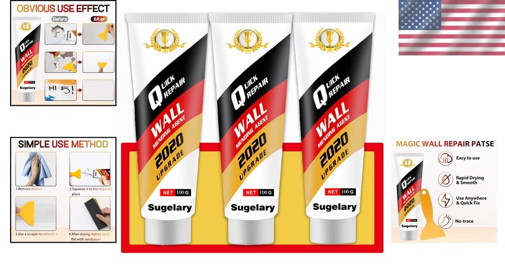 Drywall Patch Repair Kit with Scraper, Wall Spackle Repair Paste, Wall Mending A
