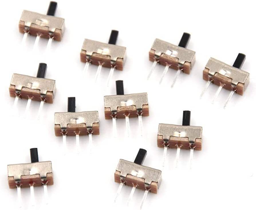10pcs on-off switch mini 1 Way 2 Position Slide Switch PCB Mount Electronics USA