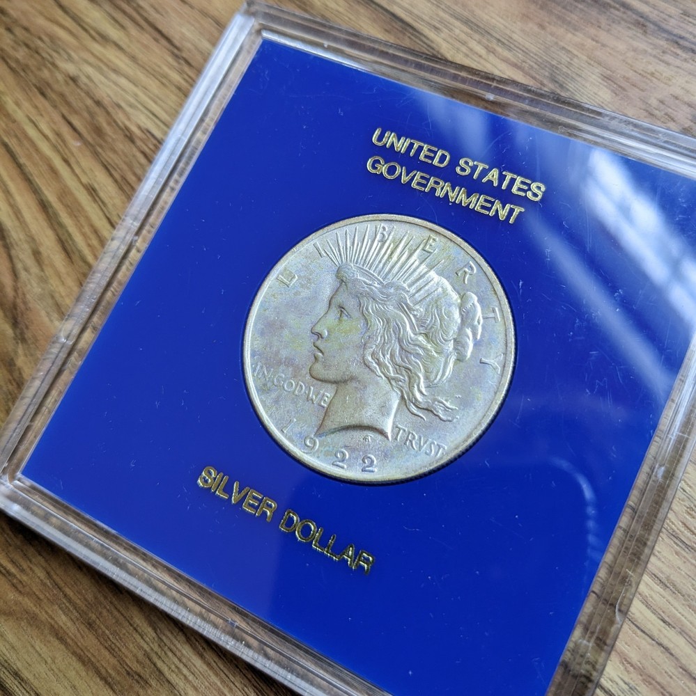 1922 Silver Peace Dollar Coin In Case