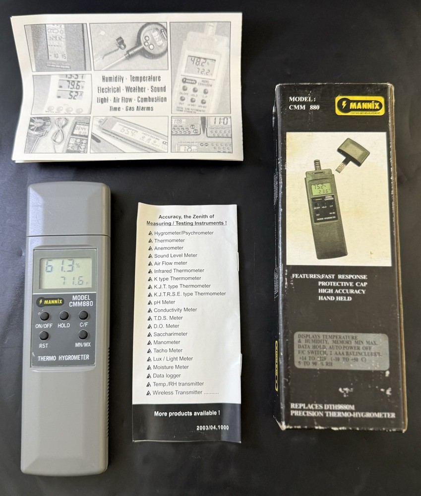 General Tools & Instruments Mannix Hand-held Thermohygrometer Cmm880 Vh1