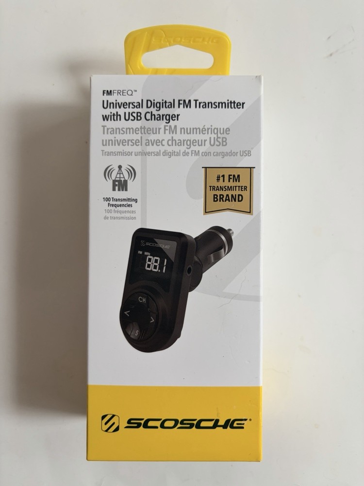 Scosche FMTD10 FMFreq Universal Digital FM Transmitter USB Car Charger New