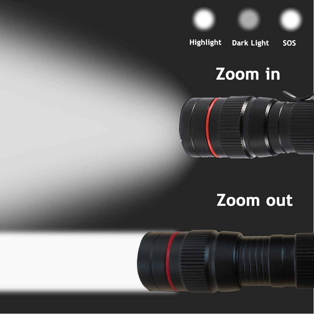 2 Pack LED Flashlight USB Rechargeable Super Bright Torch Lamp Tactical Light