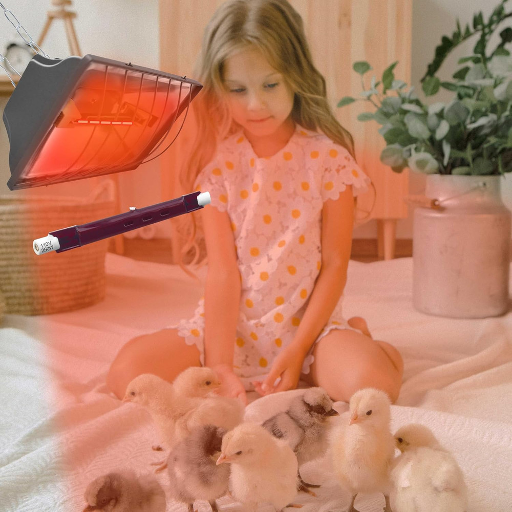 250Wbrooder Heater Replacement Bulb, 4000-5000 Hours Work, Brooder Heater for Ch