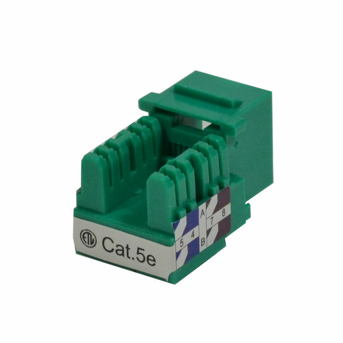 Keystone Jack Cat5e Green Network Ethernet 110 Punchdown 8P8C