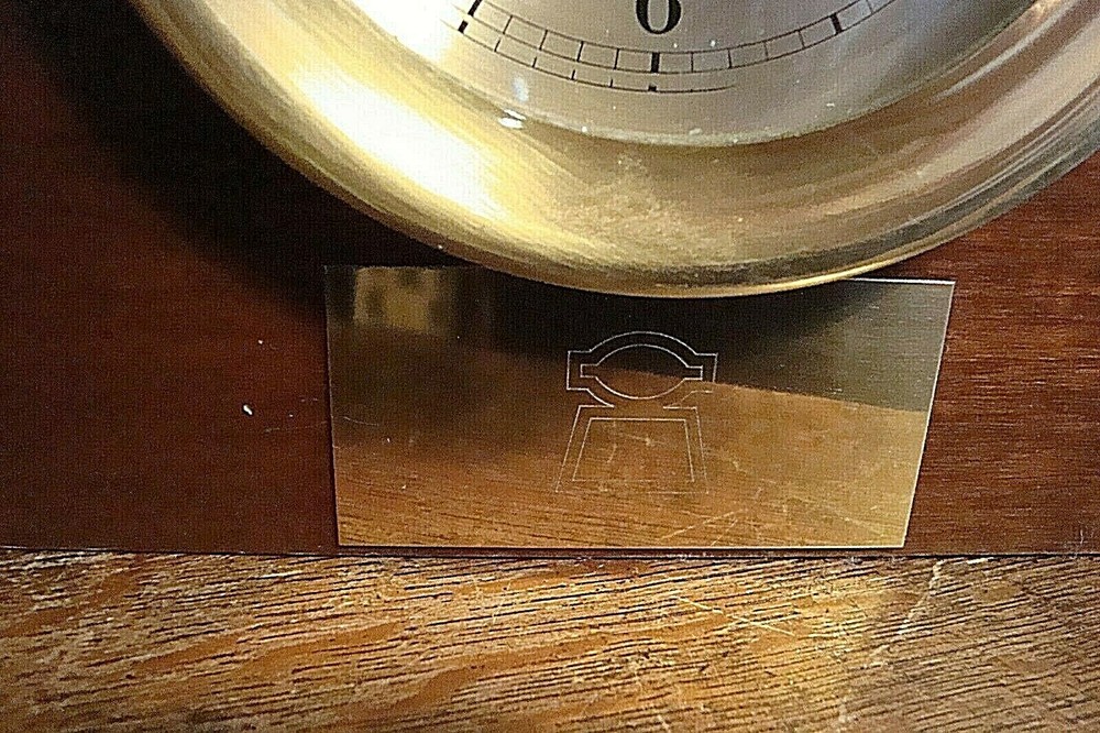 PORTFOLIO BRASS NAUTICAL CLOCK & WOOD STAND