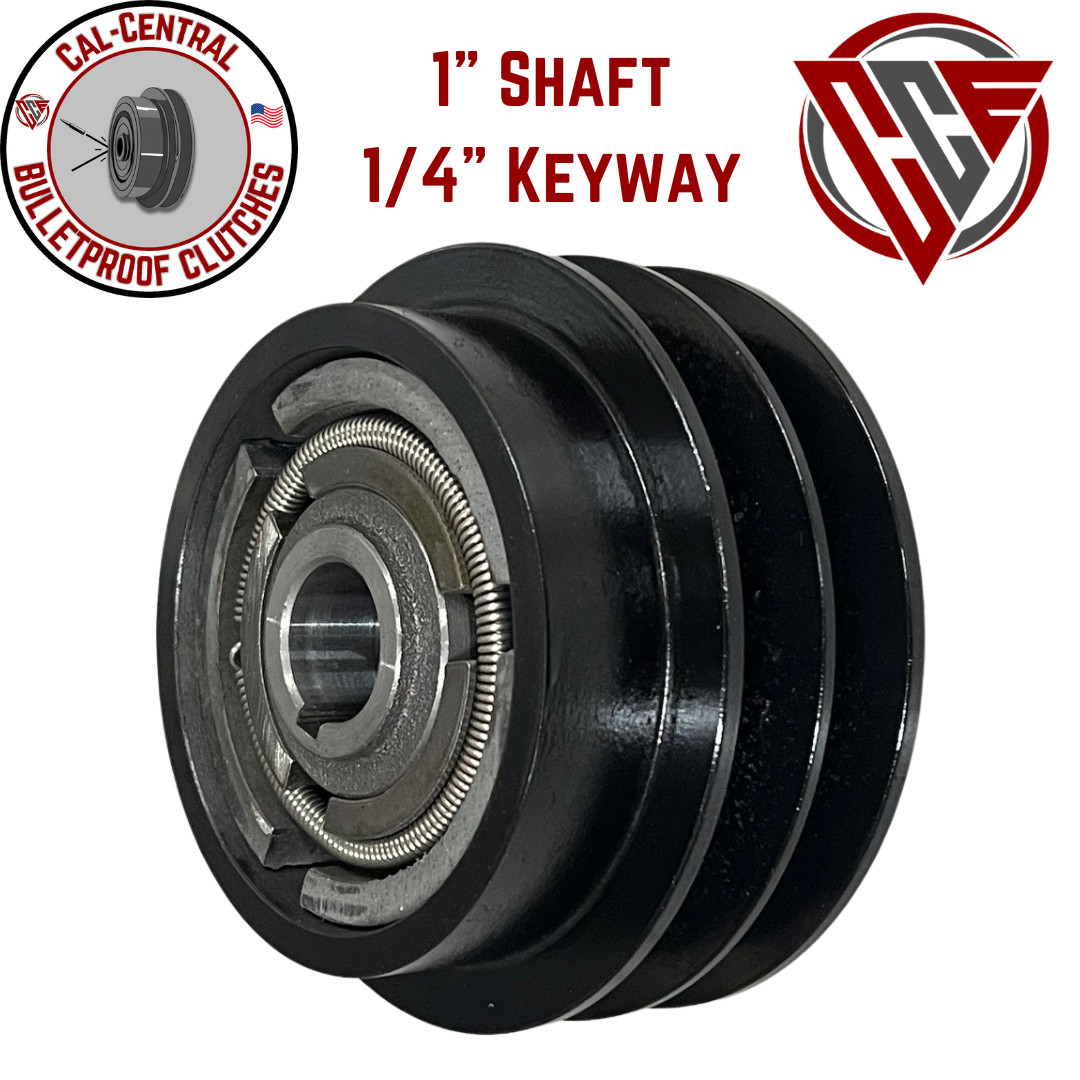 Heavy Duty 2B Centrifugal Clutch Double 5/8" V Belt 1" Bore 5" Pulley NEW