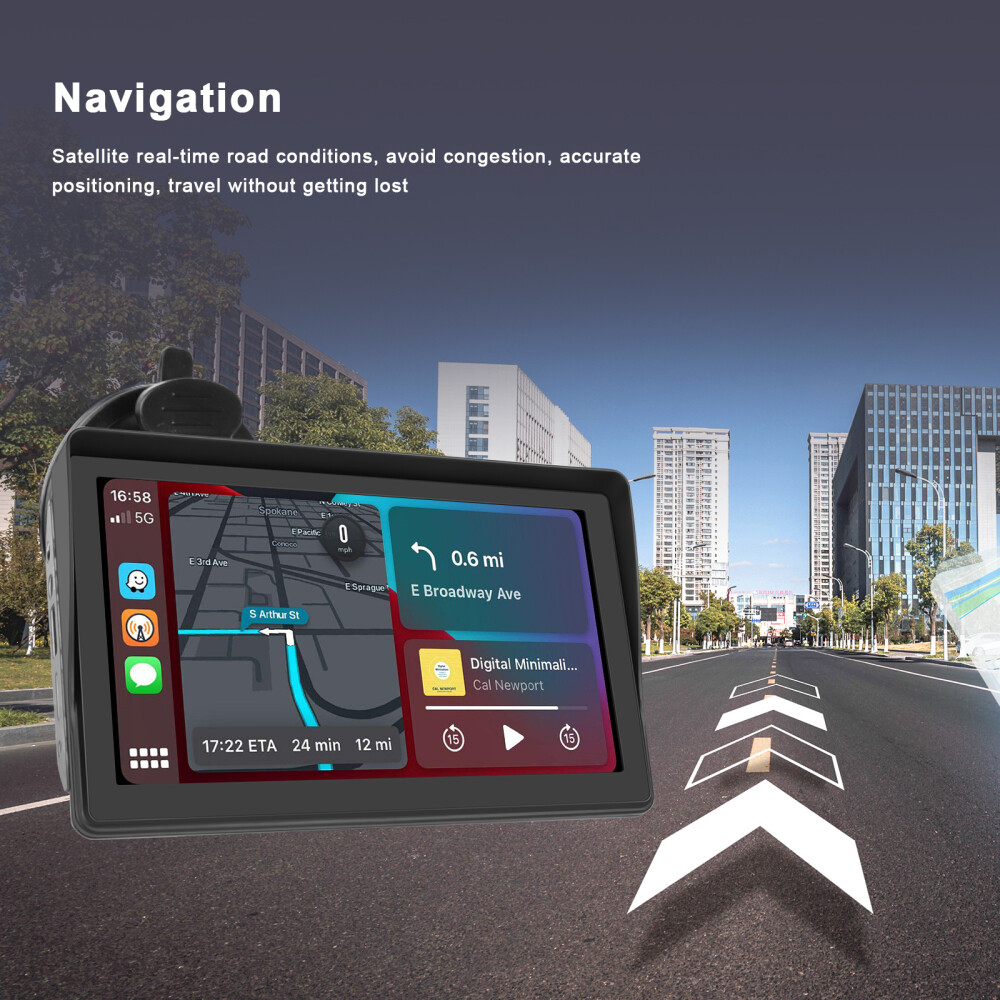 7'' Portable Wireless Apple CarPlay Android Auto Touch Screen Car Radio Stereo