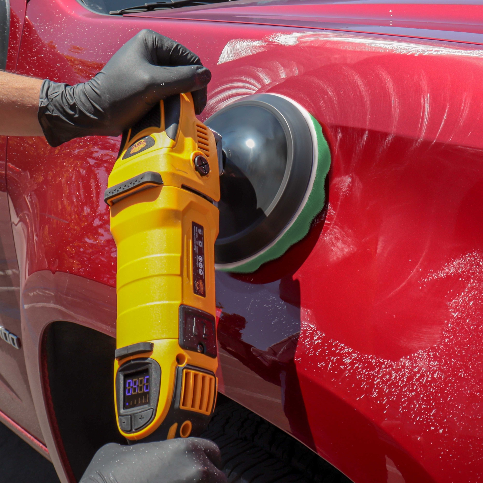 Waffle Foam & Wool Buffing & Polishing Pad Kit w/ 6 - 8" Pads Grip Backing Plate