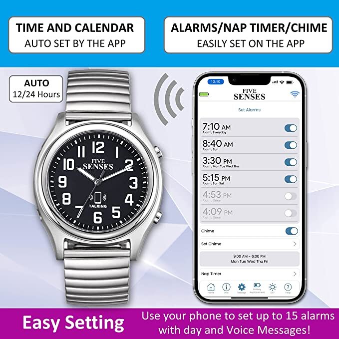 Bluetooth Atomic Talking Watch for Visually Impaired - App Controlled 2nd Gen