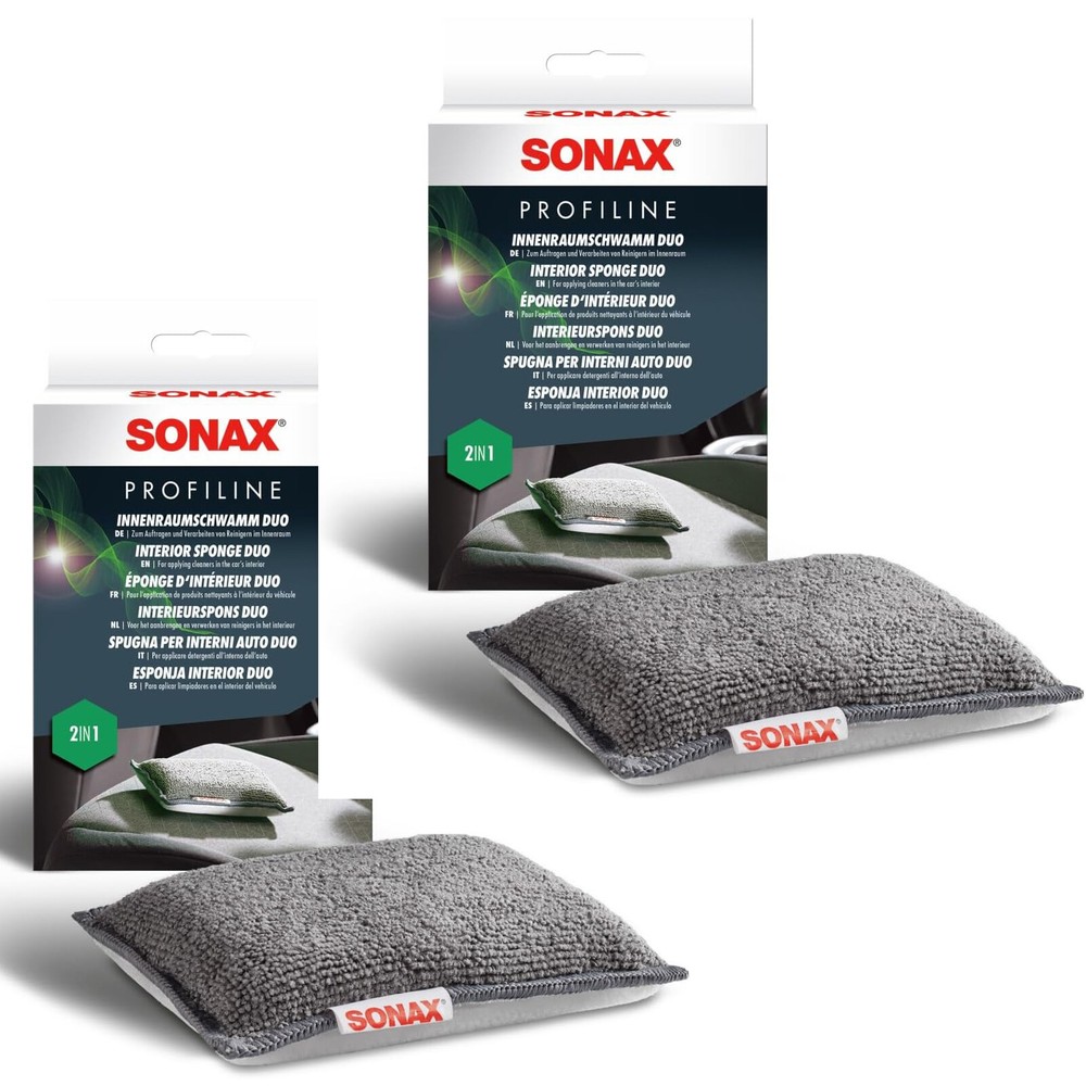 2x Sonax Profiline Interior Sponge Duo Deep Cleaning Various Surfaces