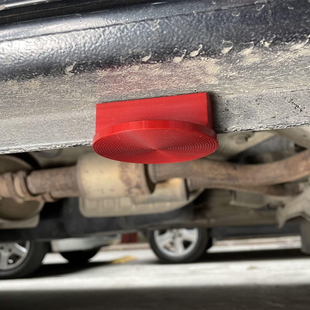 Jack Pad Slotted - Universal Magnetic, Frame Rail Protector 75mm-red