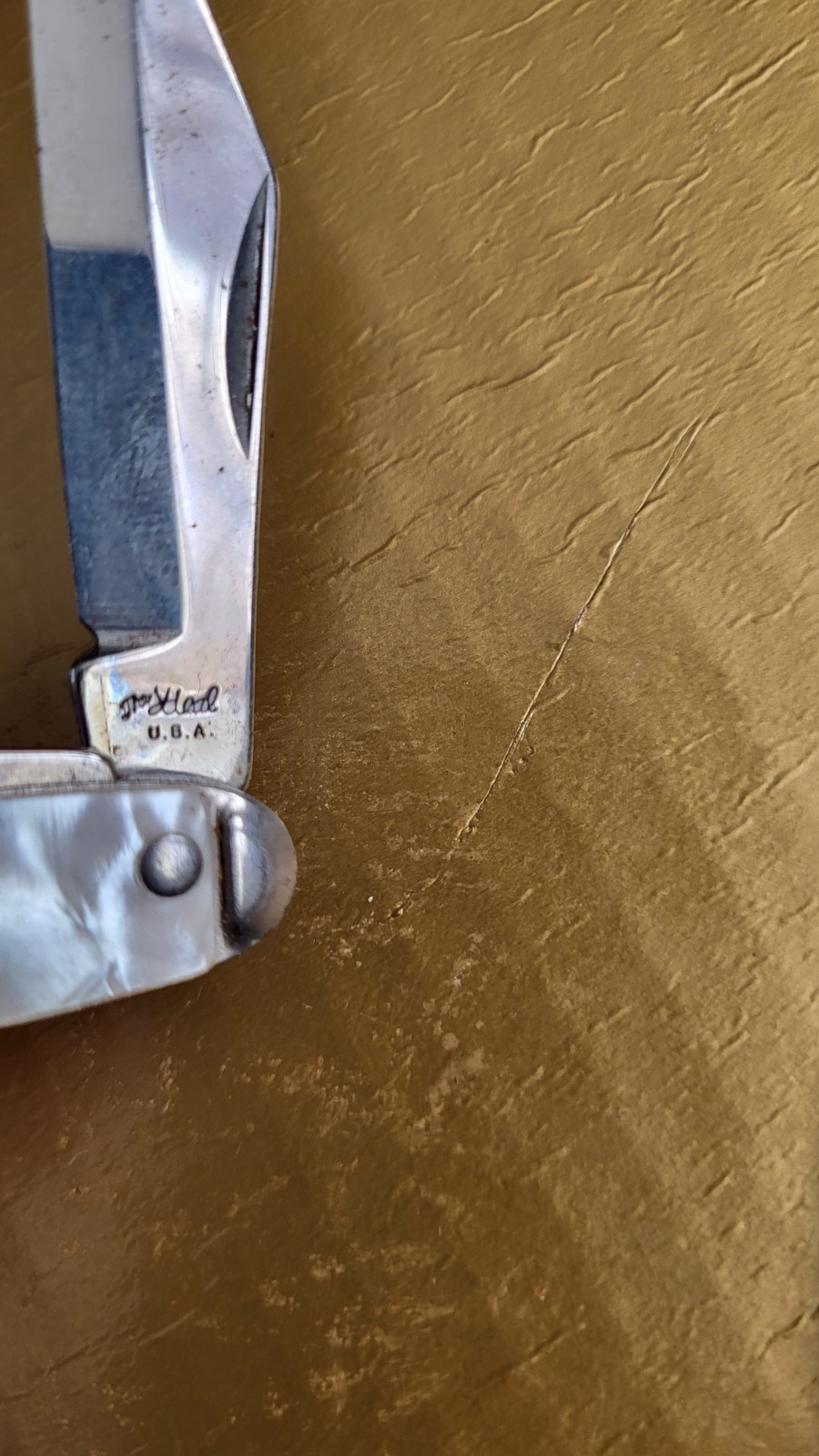 2 Pocketknife Lot,TEXAS Mother of Pearl By Ideal & Imperial Sepentine Jack Knife