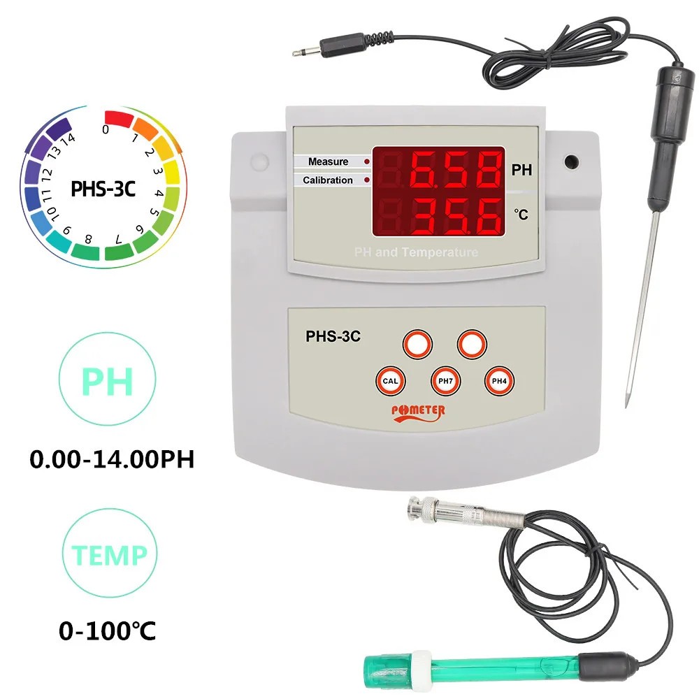 PHS-3C Desktop PH Meter Portable Compact Acidity Alkalinity Tester Lab Tool