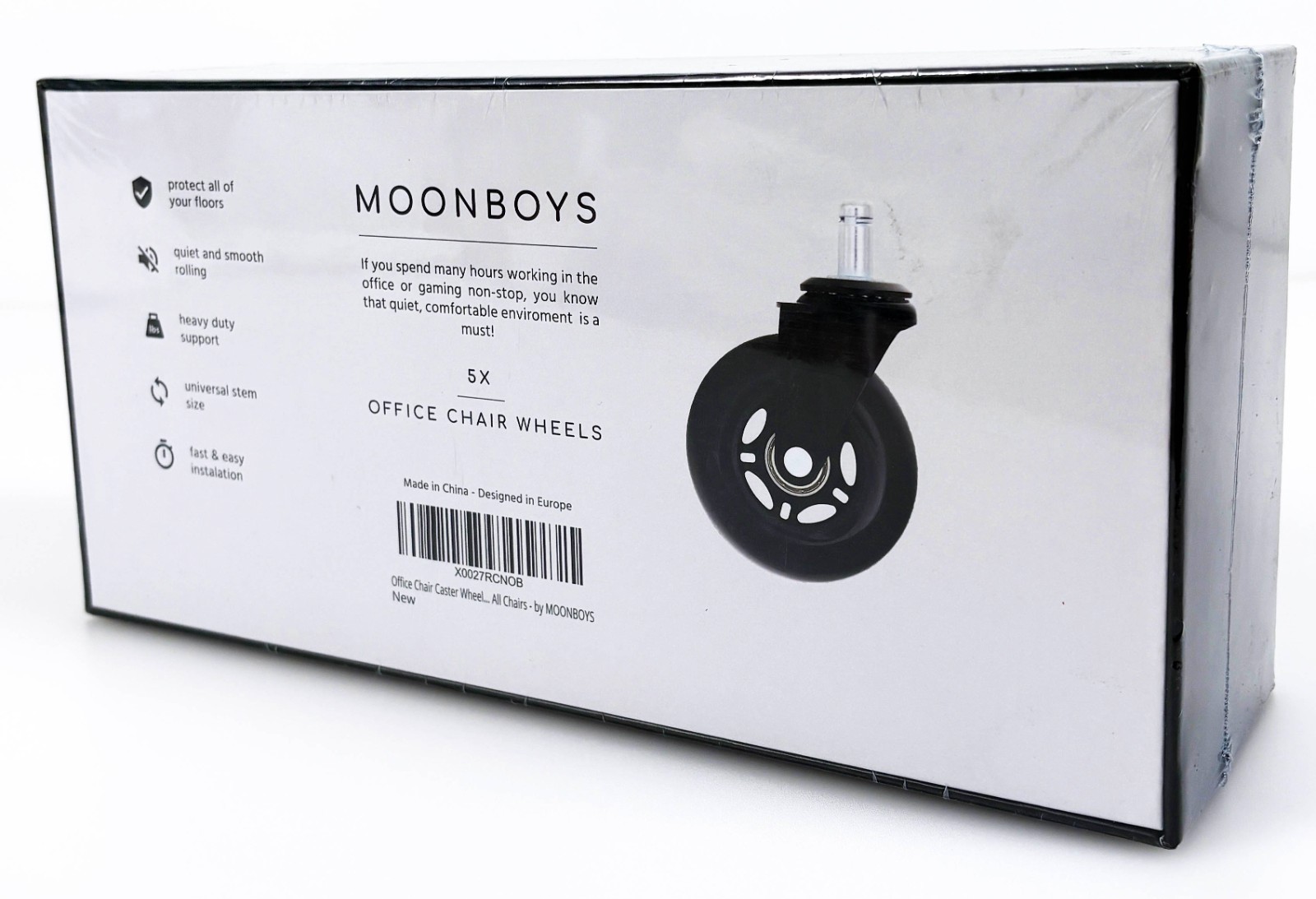 5 Rollerblade Gaming Office Chair Wheel Replacements 3" Heavy Duty Swivel Caster