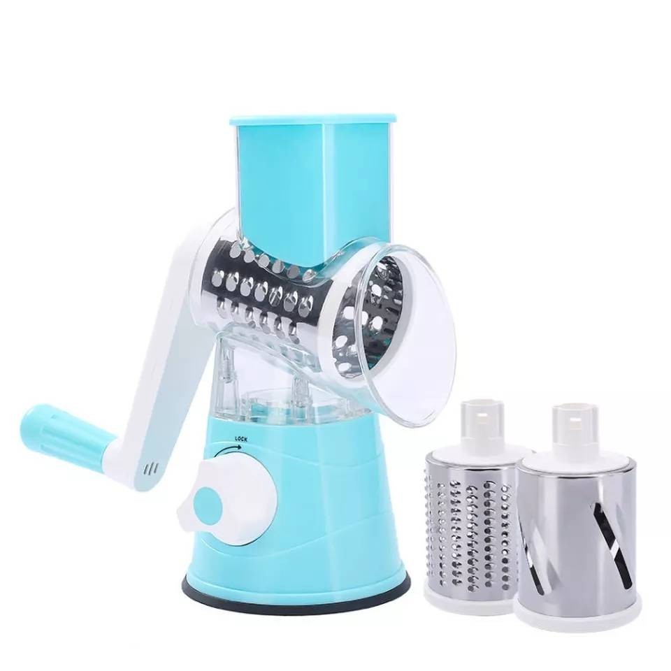 Tabletop Drum Grater, Slicer - Fine Grating, Course Grating, Shredding & Slicing