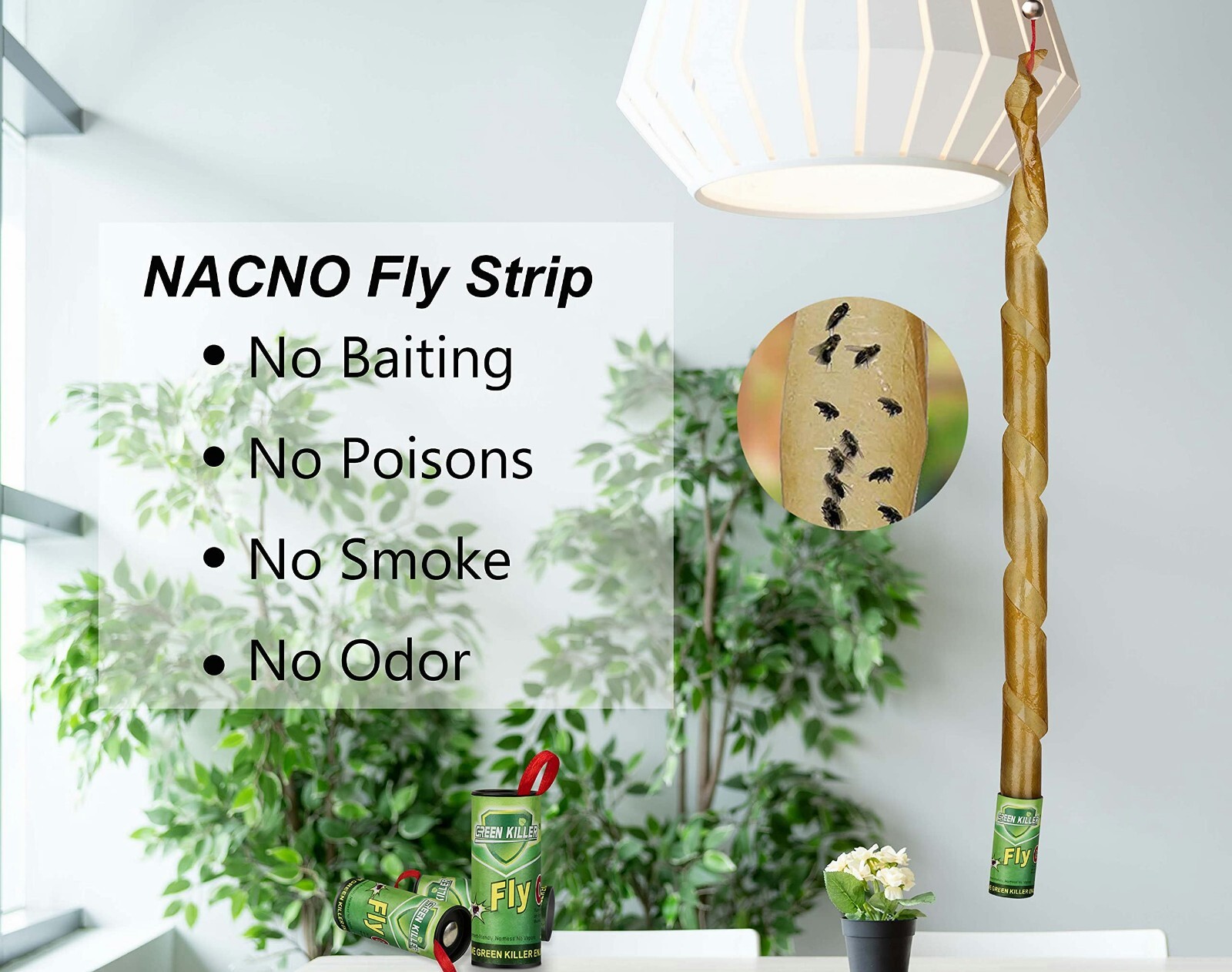 16Roll Sticky Fly Strips Paper Insect Bug Catcher Fly Killer Tape Indoor&Outdoor
