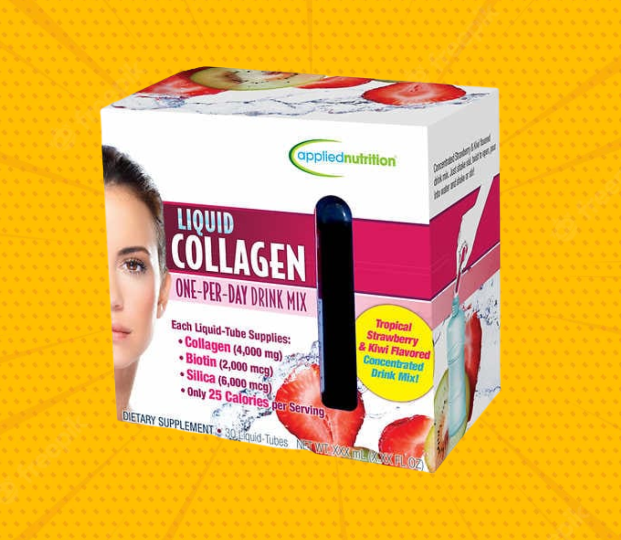Applied Nutrition Liquid 4000 mg Collagen & Biotin Silica Drink Mix ., 30 Tubes