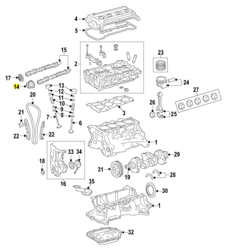 CVVT Sprocket (MADE IN KOREA) for 2010-2011 Kia Soul 1.6L OE #24350-2B010
