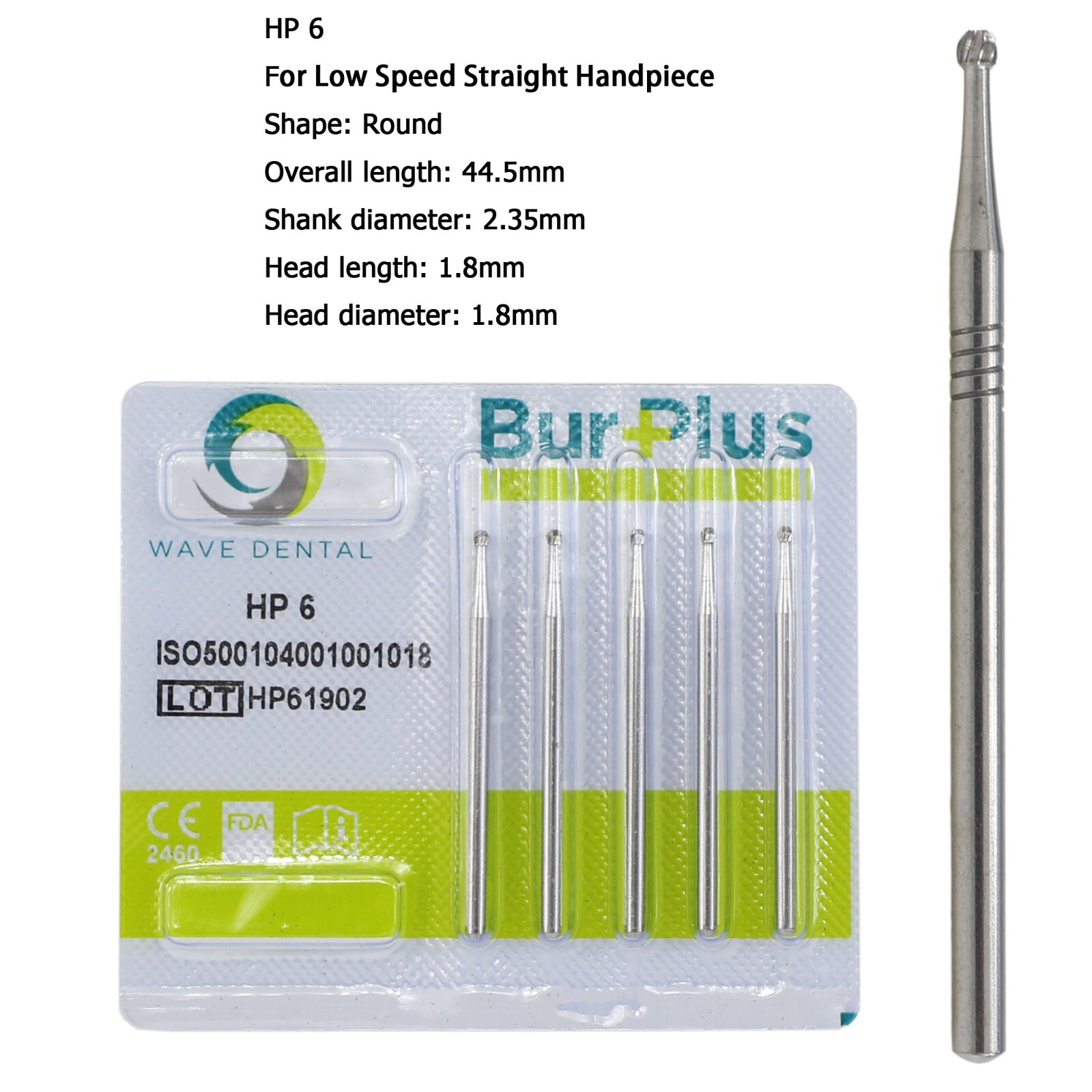Wave Dental Carbide Burs Round HP Surgical Burs For Straight Handpiece HP 8 557