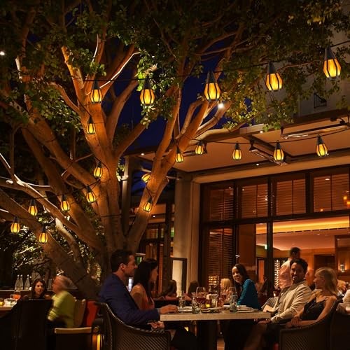 Solar String Lights for Outside, 33Ft Solar Patio Light with 15 33ft Warm White