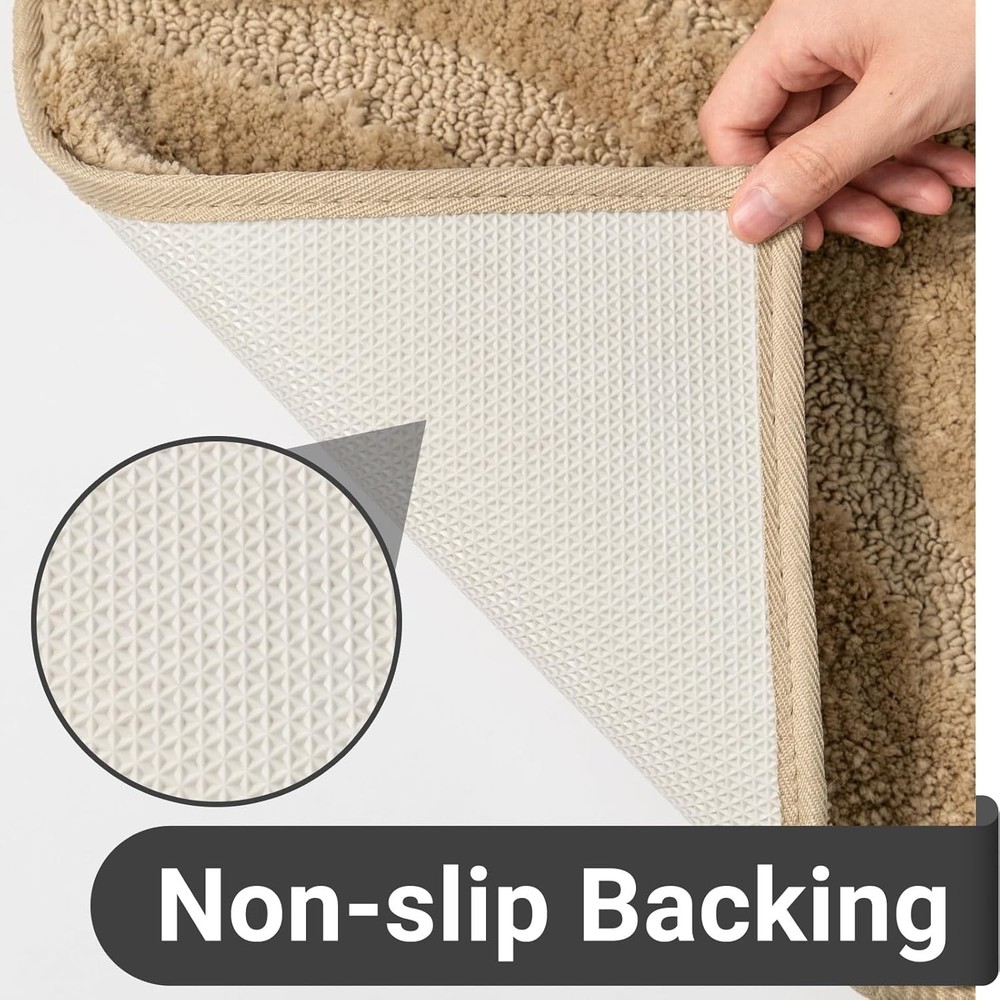 DEXDE Bathroom Rugs Runner 24 x 60 2' x 5' (Rectangular), Beige