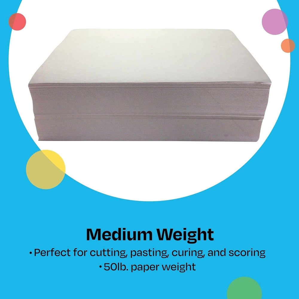 Quality 9x12 White Construction Paper - 500 Sheets for Crafts & Drawing