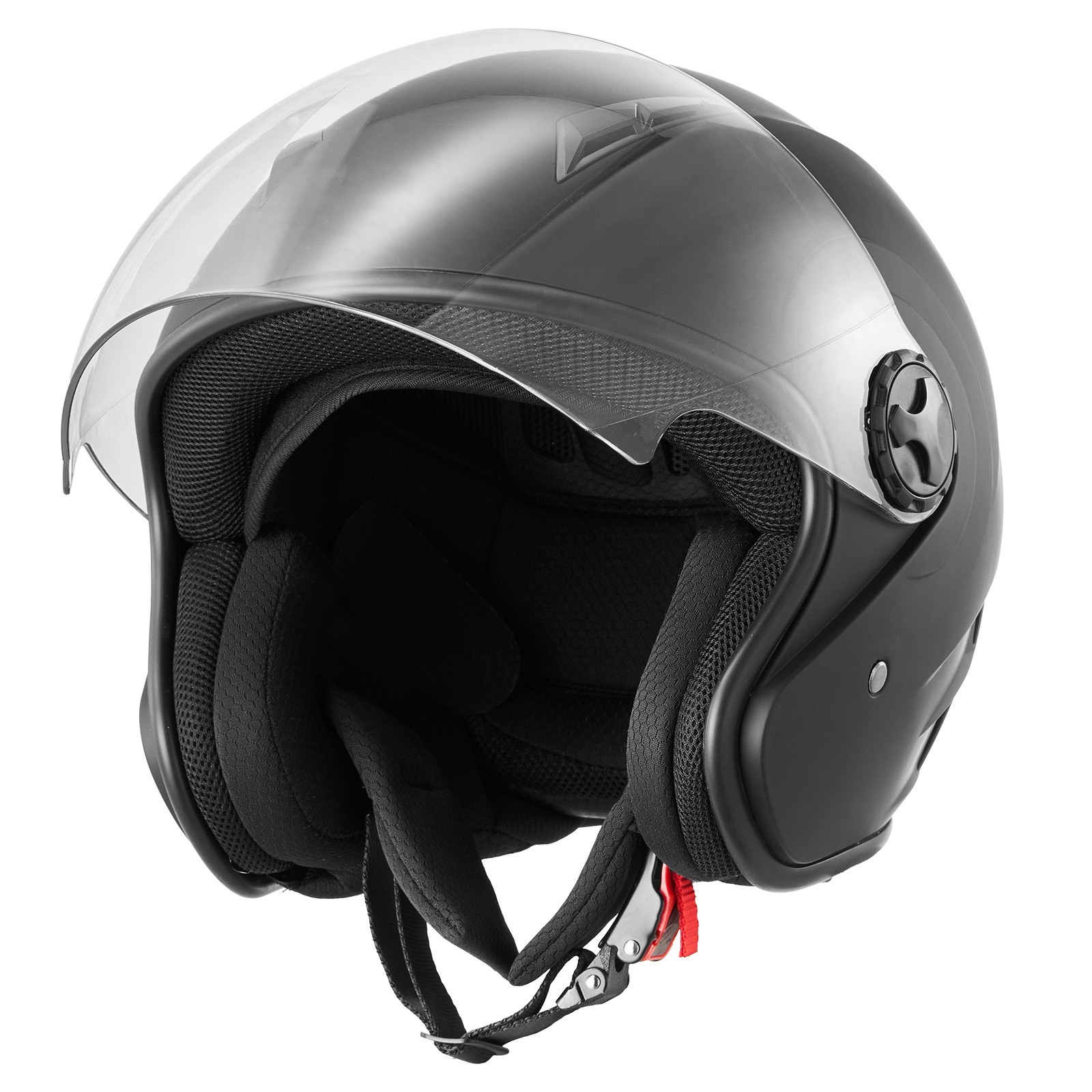 Uimoso Adult Motorcycle 3/4 Open Face Helmet DOT Approved Size L Black
