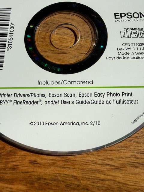 Epson WorkForce 520 Series Software CD Printer Drivers Scan Print CPD-27903R1