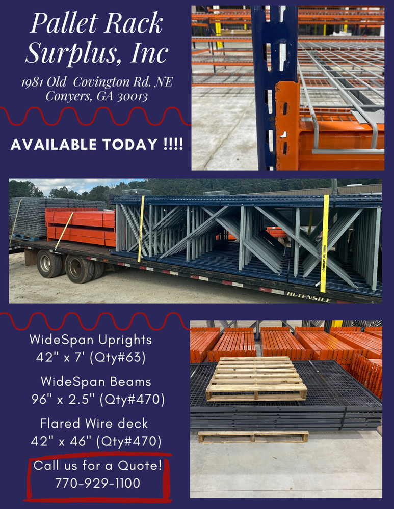 96" x 2.5" Wide Span pallet racking Beams