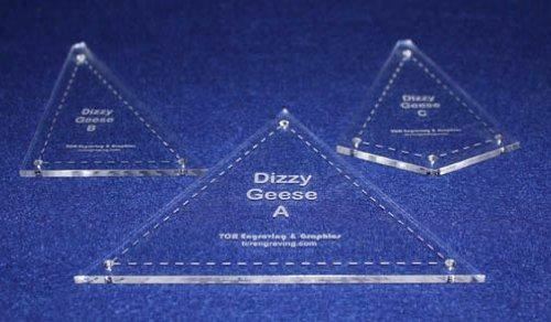 3 Piece "Dizzy Geese" Set - Clear 1/8"