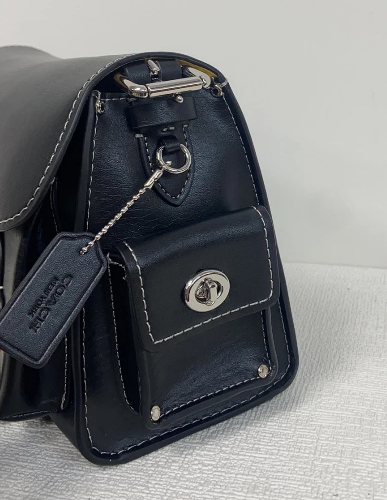 NWT Coach CT721 Cargo Soft Tabby Shoulder Bag Crossbody Black New Free Shipping