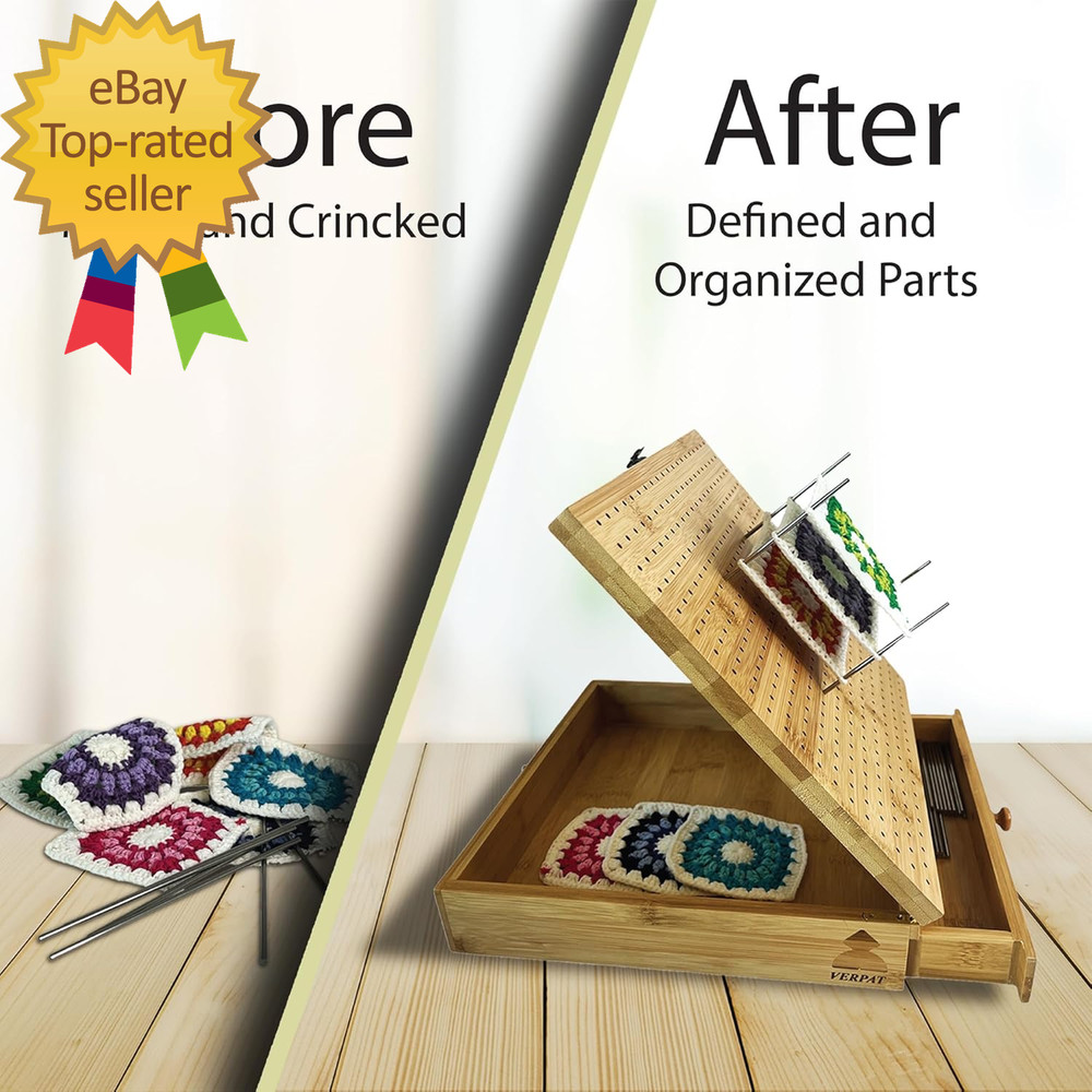 Crochet Blocking Board Multifunctional Container Pins for Granny Square Blocking