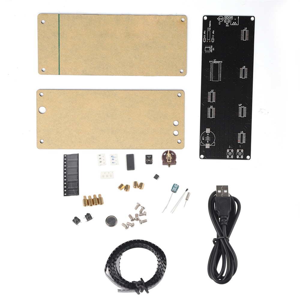 5V Patch Digital Lattice Electronic DIY Clock Kit In Acrylic Appearance With WT
