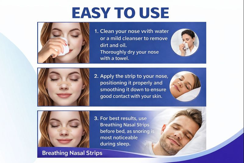 4 Pack NASAL STRIPS Breathe Nose Better Reduce Snoring Right Sleep