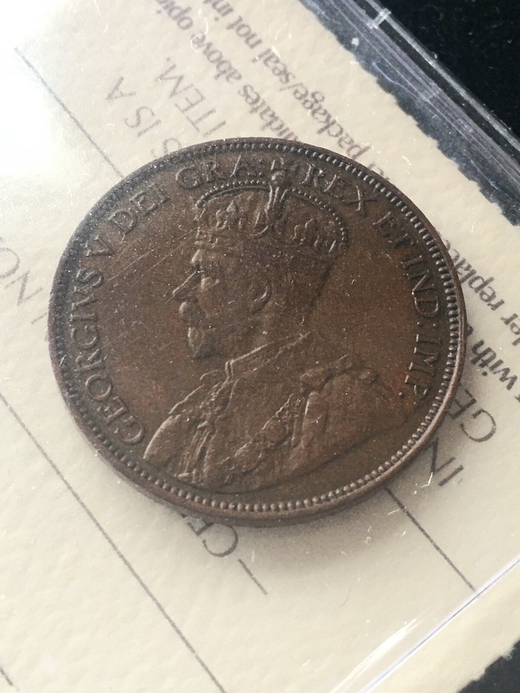 1920c ICCS Graded Newfoundland, Large One Cent, **EF-45**