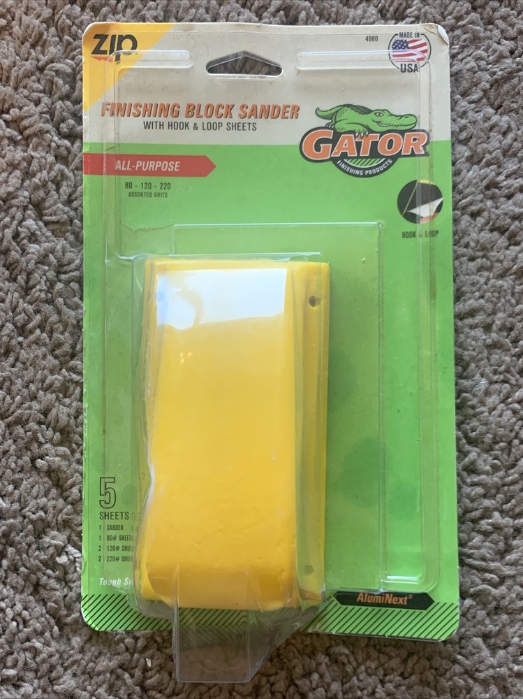 Gator Finishing Block Sander With Hook And Loop Sheets All Purpose