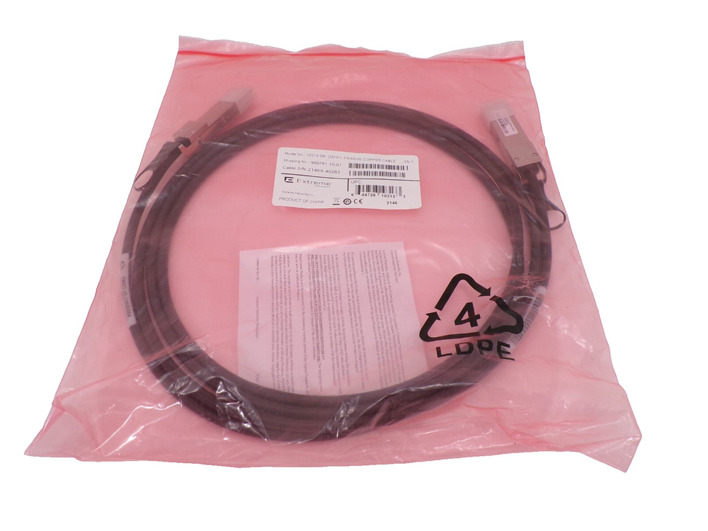 New! Extreme 10313 3M QSFP+ Passive Copper Cable