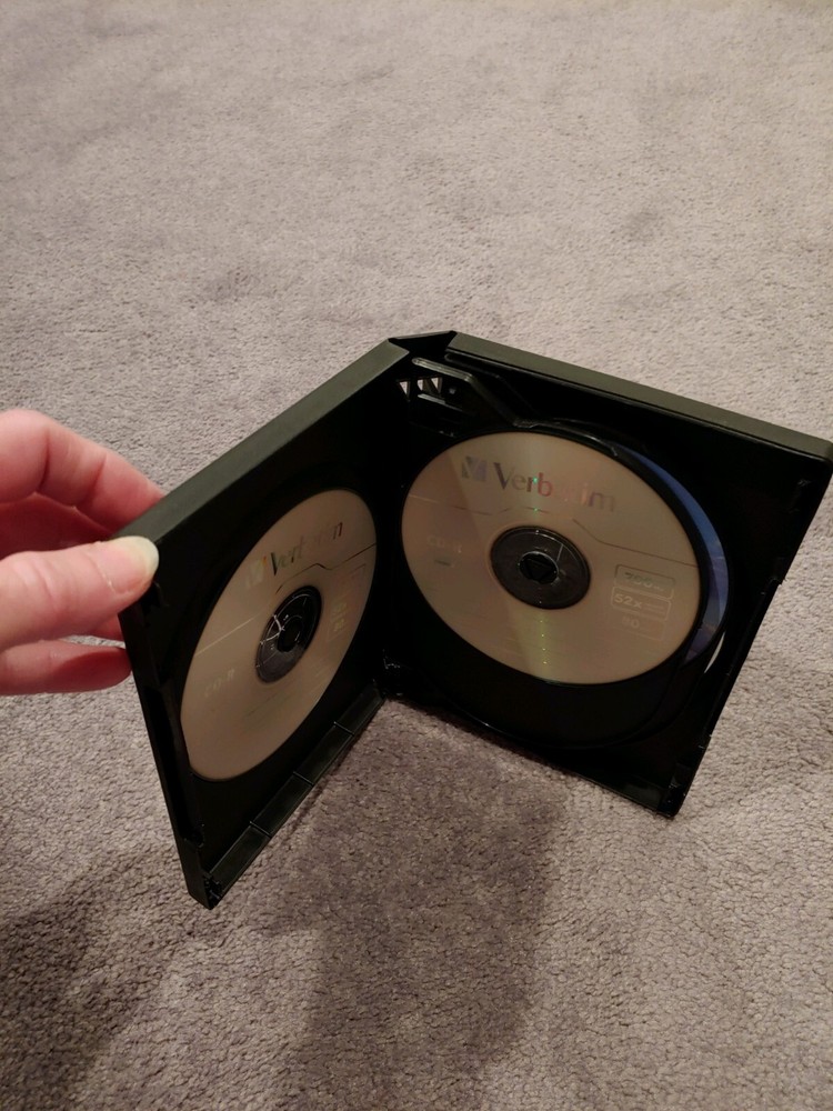 1 Black 22mm "Chubby" 6 Disc CD/DVD Storage Box Case