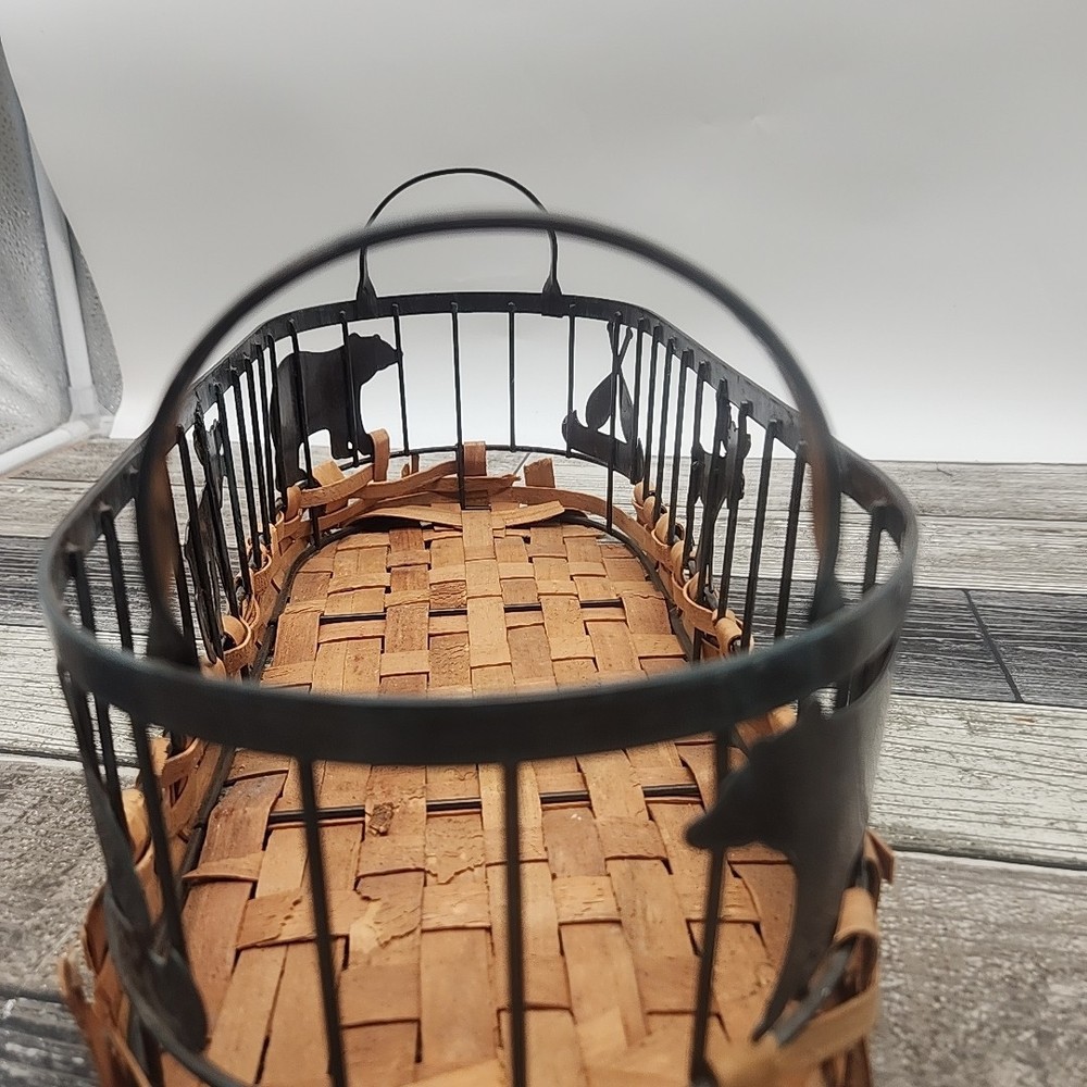 Bear, Moose, and Canoe Basket [22]