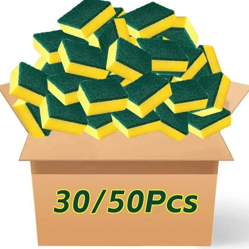 10pcs Double Sided Magic Cleaning Sponge Pot Rust Remover Kitchen Brush