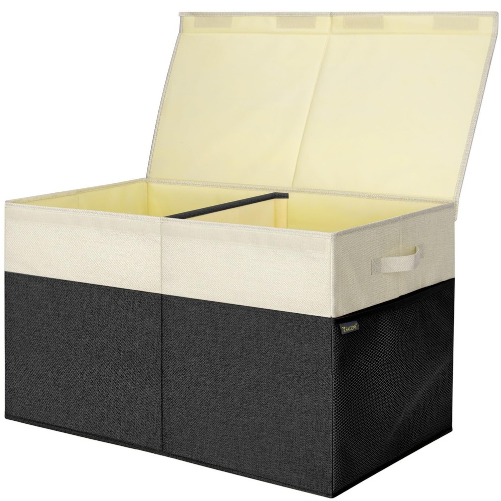 Fabric Storage Bins with Lid, Collapsible Extra Large Storage Boxes Bins Bask...