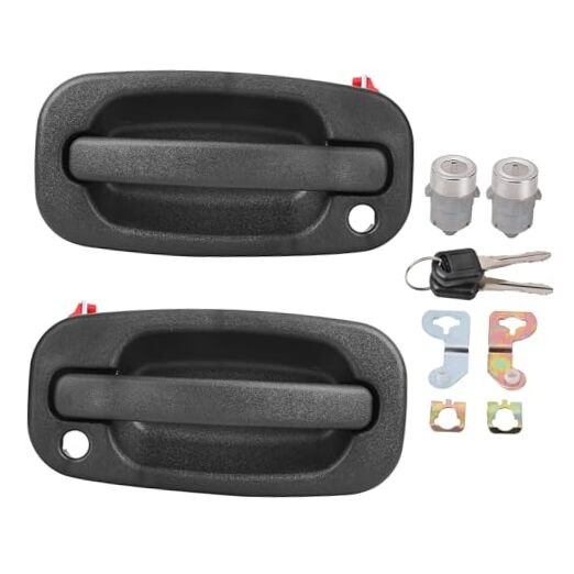 Exterior Door Handles with Locks Front Black Front Left & Right (with Locks)