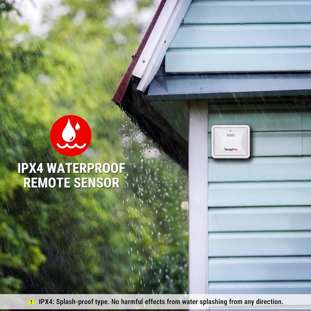 Versatile Indoor Outdoor Thermometer - Wireless, Rainproof & Multiple Sensors