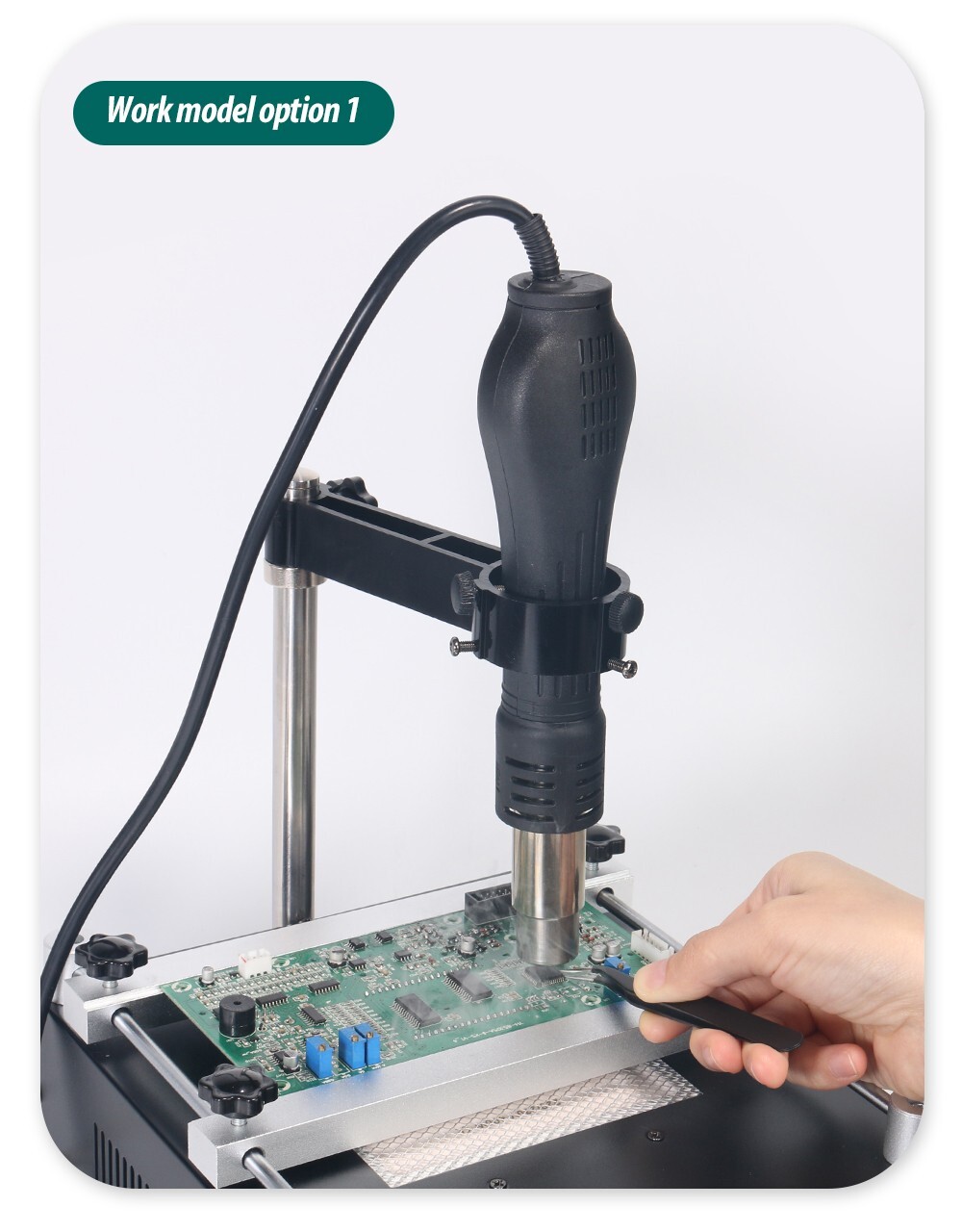 YIHUA 853AAA+ Welding Station Preheating Station Solder Iron Hot Air Gun 3 in 1