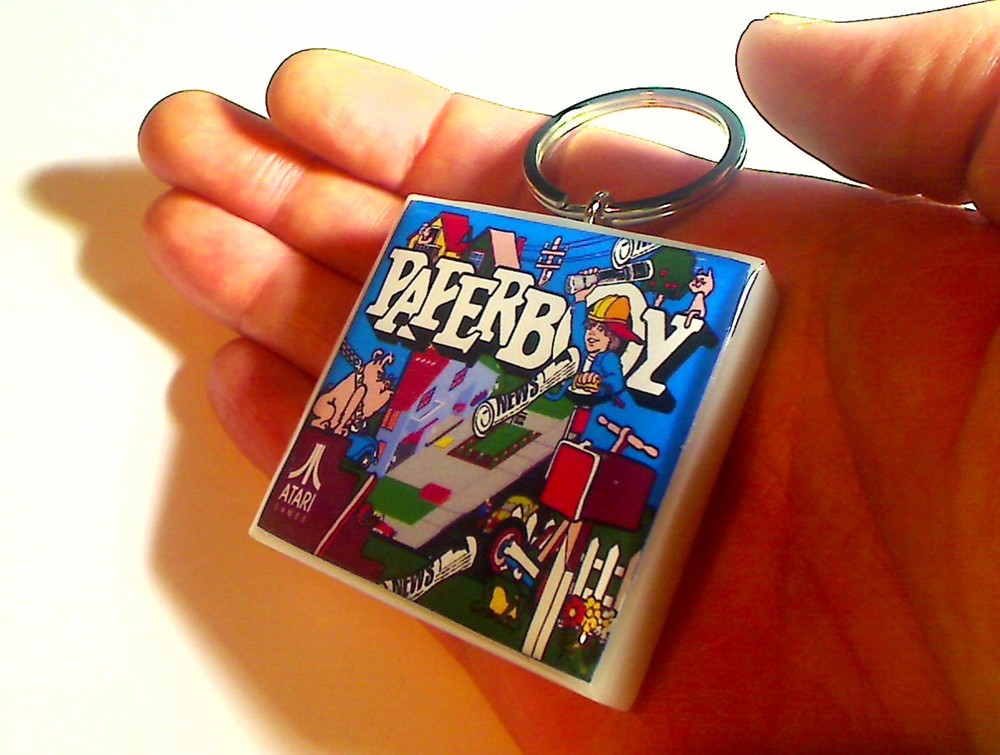 Paperboy Arcade Coin Door accessory Keychain